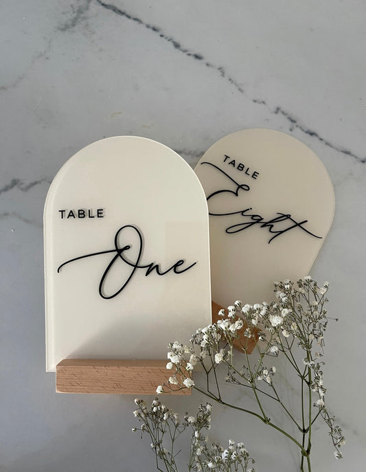 Wedding table numbers